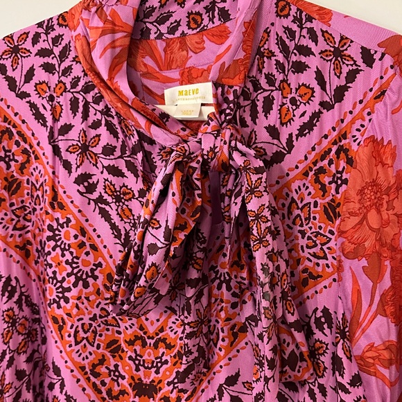 Maeve Pink and Red Long Sleeve Dress - Picture 3 of 9